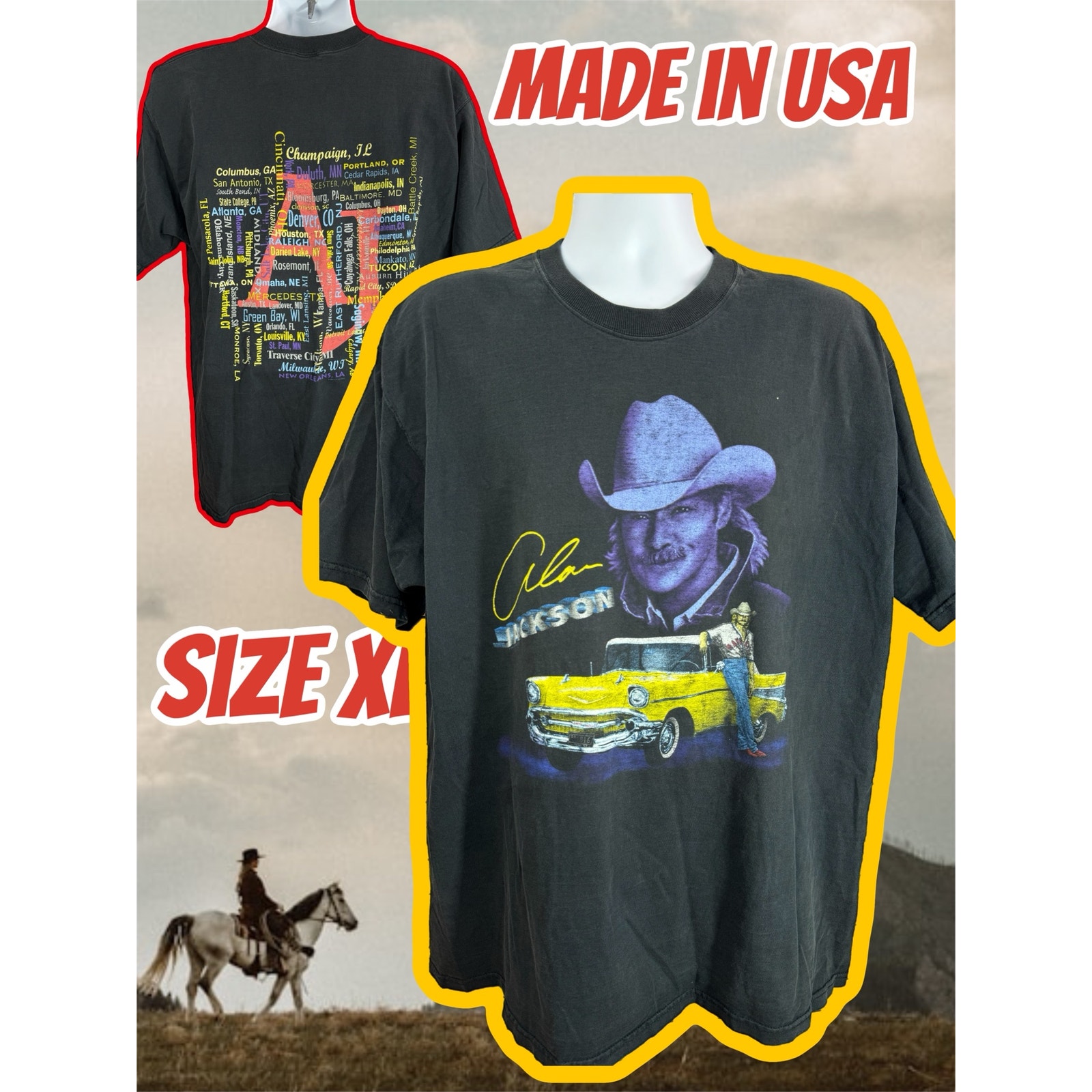 Vintage 1996 Alan Jackson Chevy Tour T-Shirt Xl
